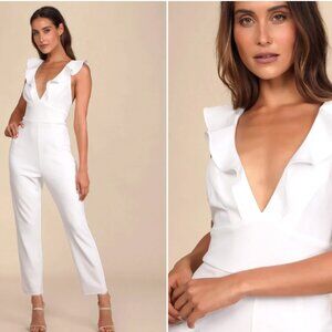 Lulus Leilani White Ruffled Jumpsuit